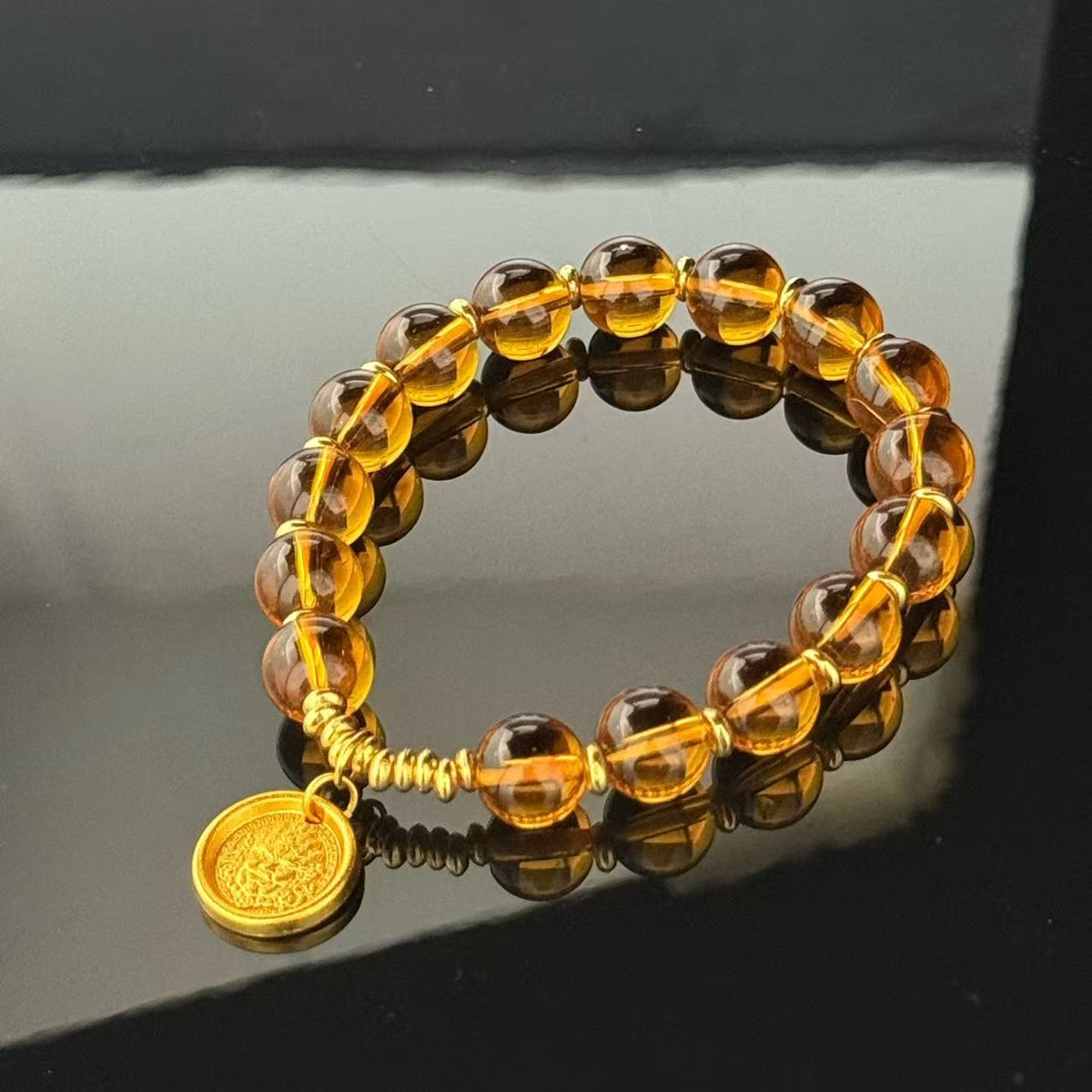 Women's Imitation Natural Citrine Money Drawing Luck Changing Pendants