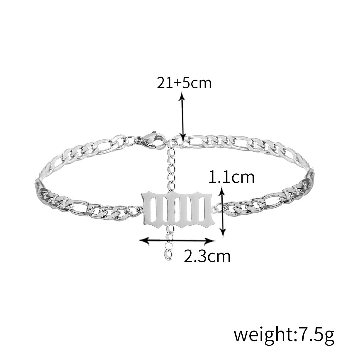 Damen-Fußkettchen mit digitalem Titan-Stahl-Anhänger und Edelstahl-Armbändern