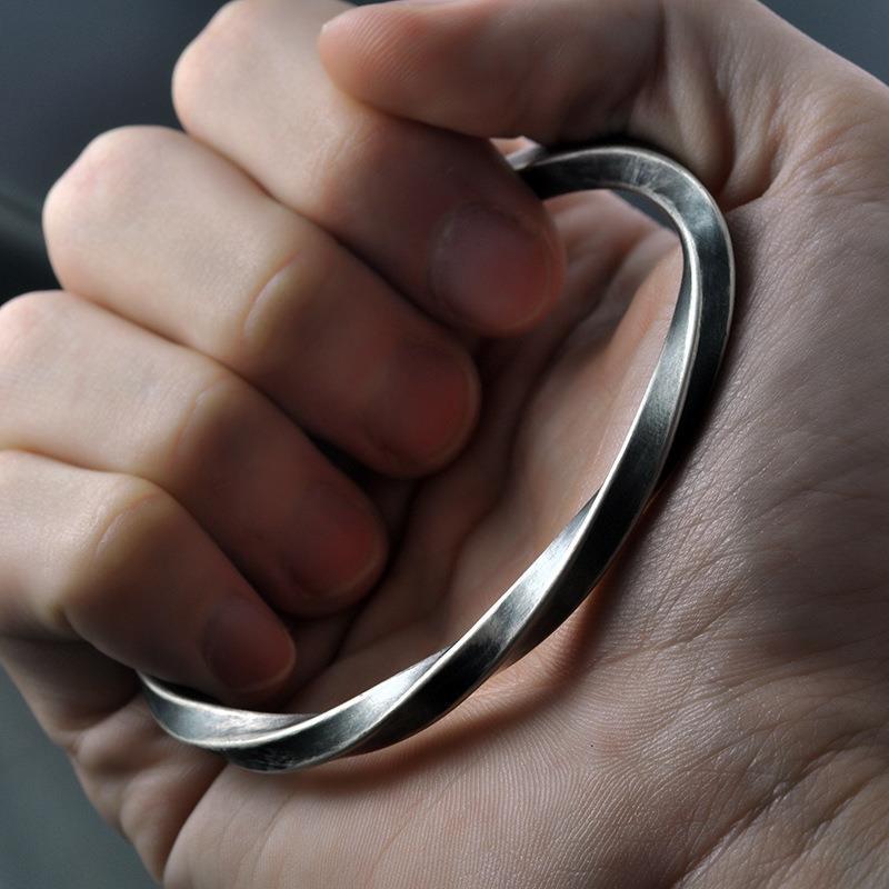 Men's Thai Sier Mobius Strip Vintage Handmade Old Bracelet