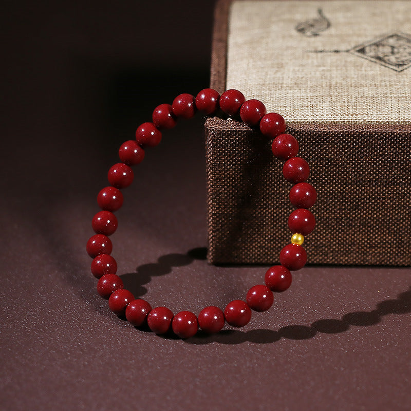 Women's & Men's Cinnabar Cross Zodiac Anniversary Year Red Bracelet