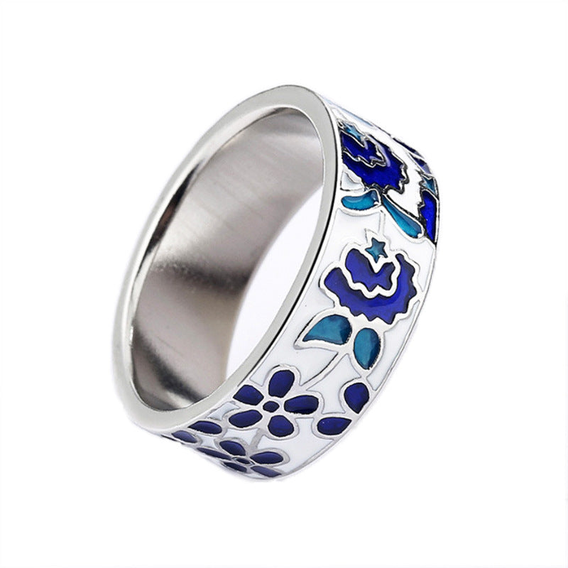 Style Elegant Flower Ear Enamel Three-piece Retro Necklaces