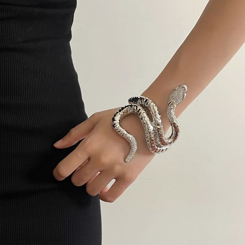 Winding Flexible Snake-shaped Texture Diamond Light Luxury High Bracelet