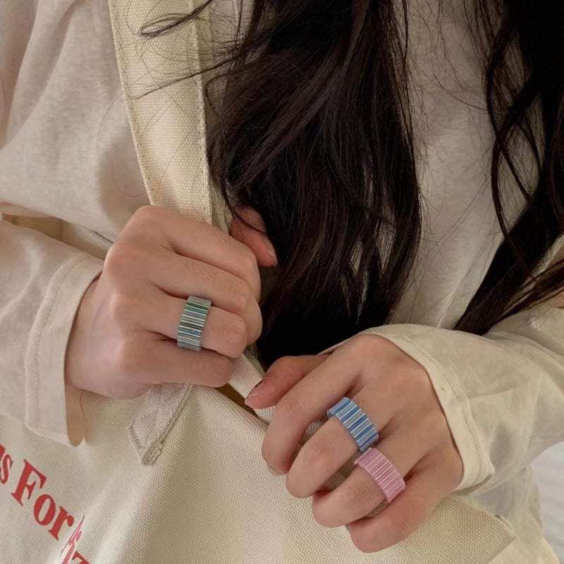 Acrylic Colorful Index Finger University Style Mini Stud Earrings