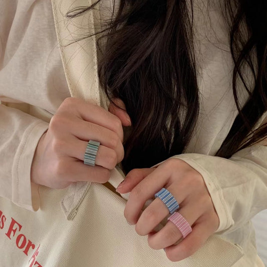 Acrylic Colorful Index Finger University Style Mini Stud Earrings