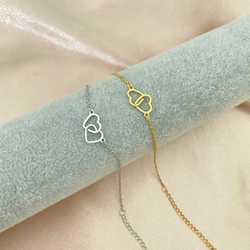 Pendentif cœur à cœur de personnalité, Bracelets d'amour simples pour Couple