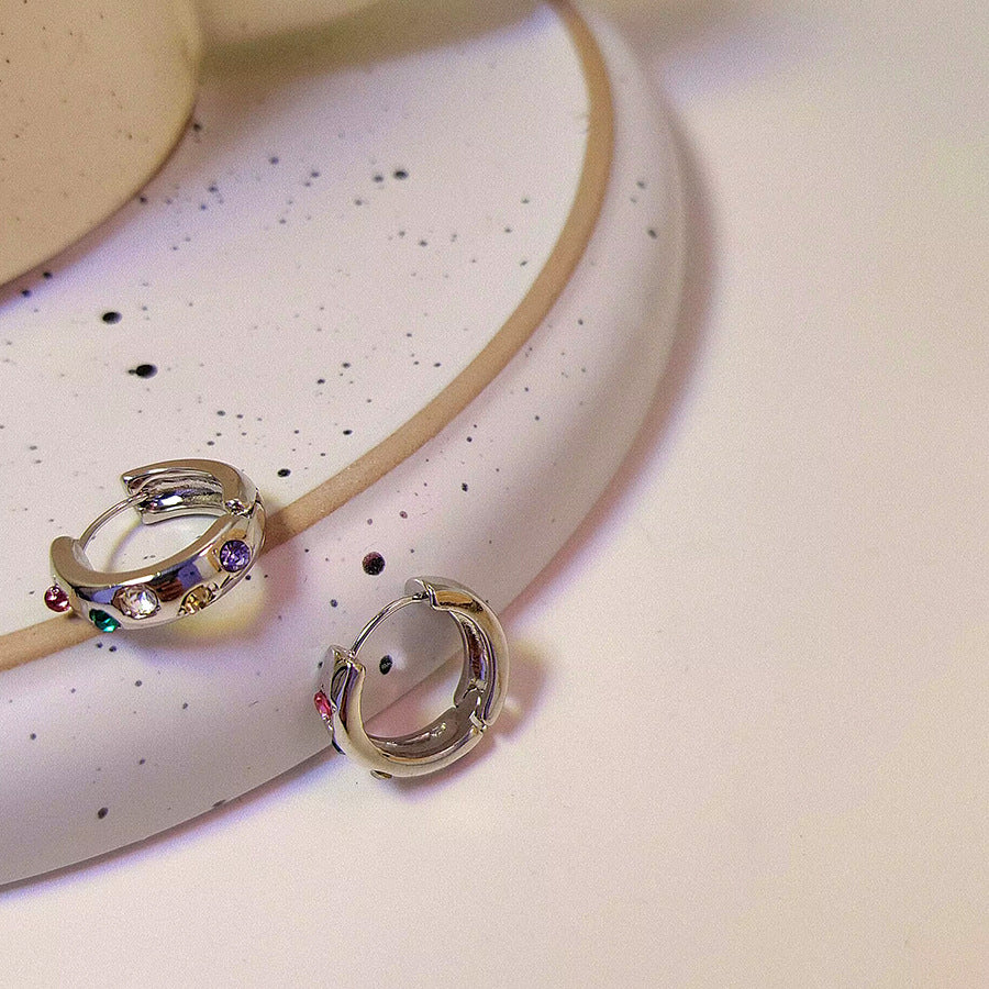 Boucles d'oreilles circulaires élégantes et tendance en Zircon pour femmes, Design de haute qualité