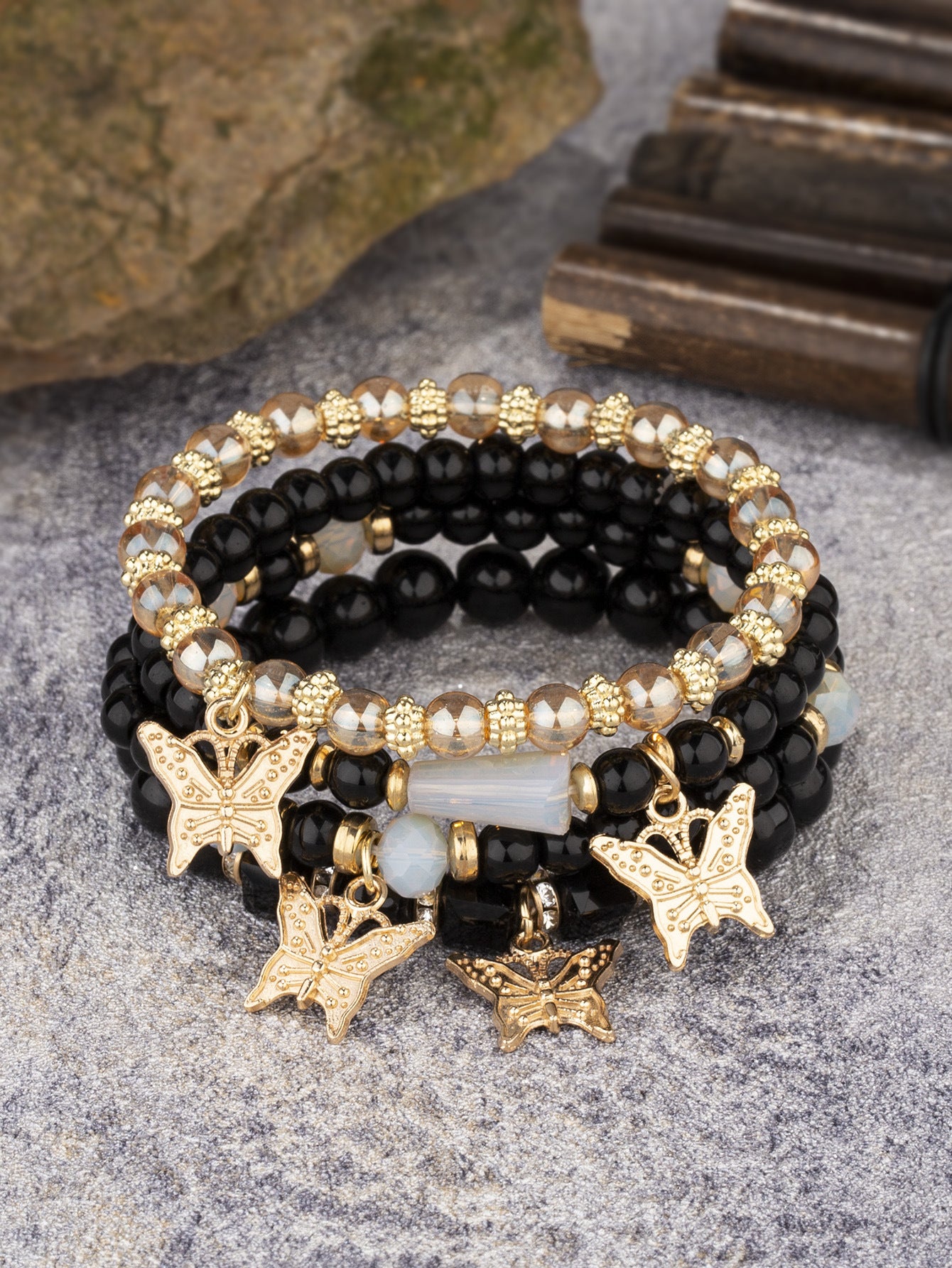 Women's Bohemian Creative Jewelry Butterfly Crystal Beaded Bracelets