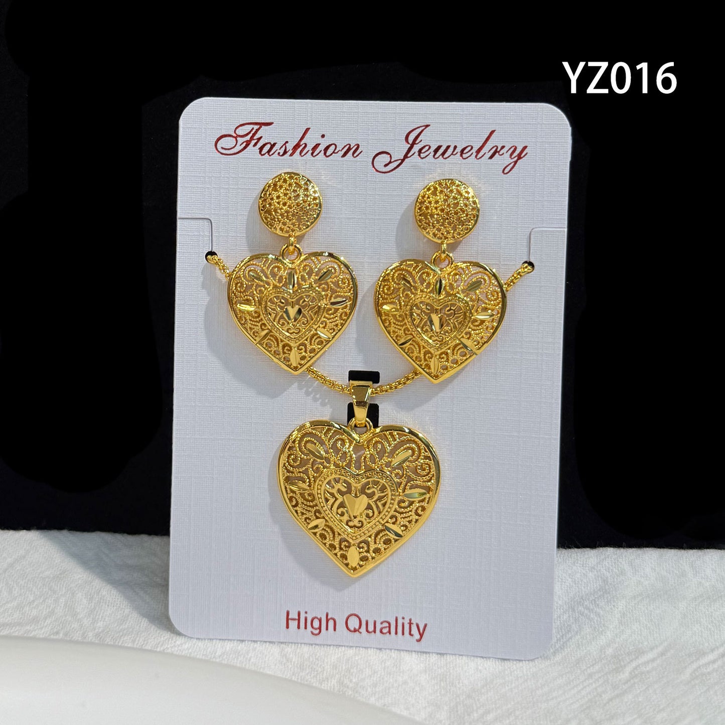 Love Heart Flowers Ear Medium Suit Pendants