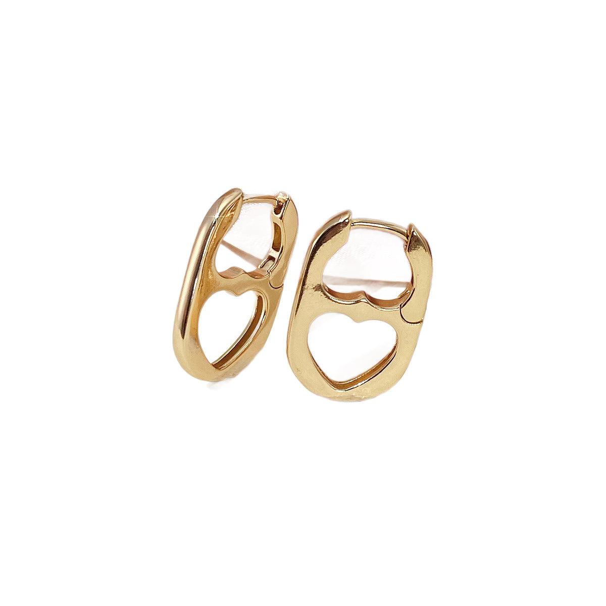 Women's Light Luxury Hollow Heart Clip Simple Fashion Personality Gold Ear Buckle