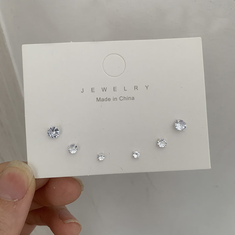 Gentle Perfect Circle Pearl Earings Mini Temperament Sier Needle Earrings