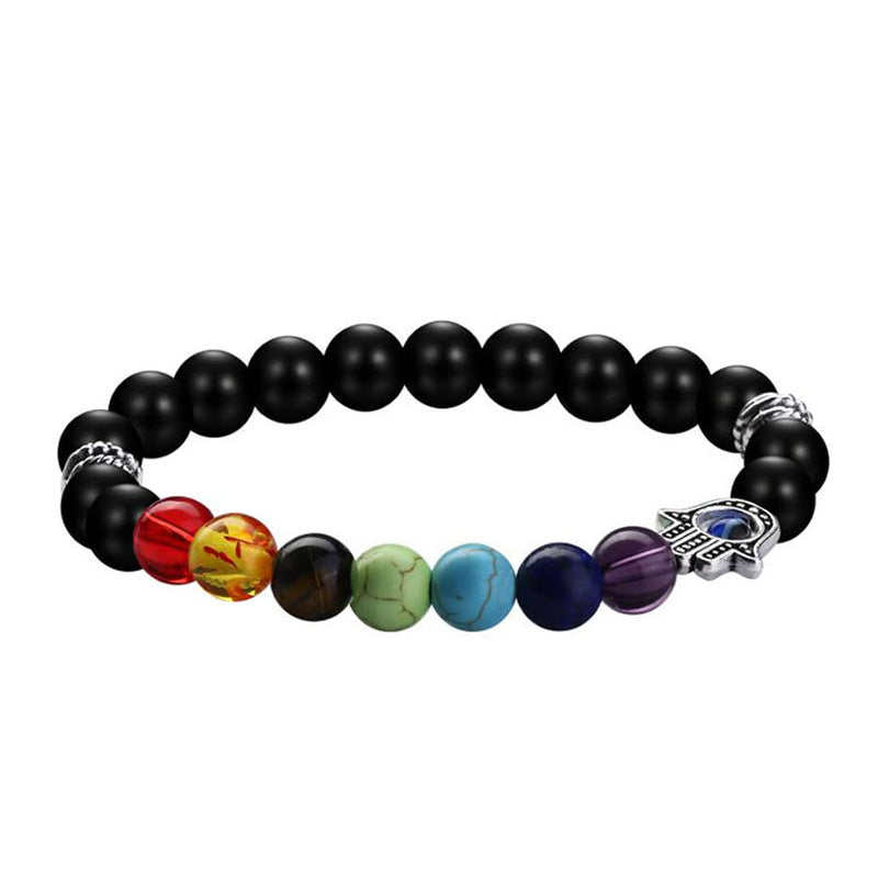 Devil Eye Fatima Palm Beaded Resin Glaze Blue Eyes Bracelets