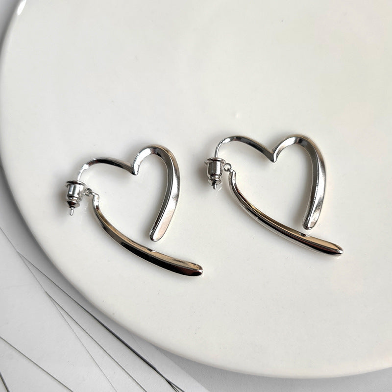 Style Love Cross Light Luxury Temperament Design Sense Stud Earrings