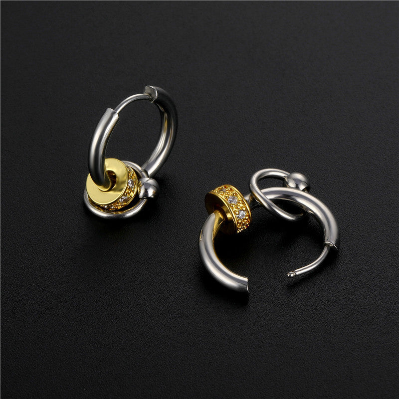 Boucles d'oreilles percées en acier titane pour hommes, Style à la mode, tempérament d'été