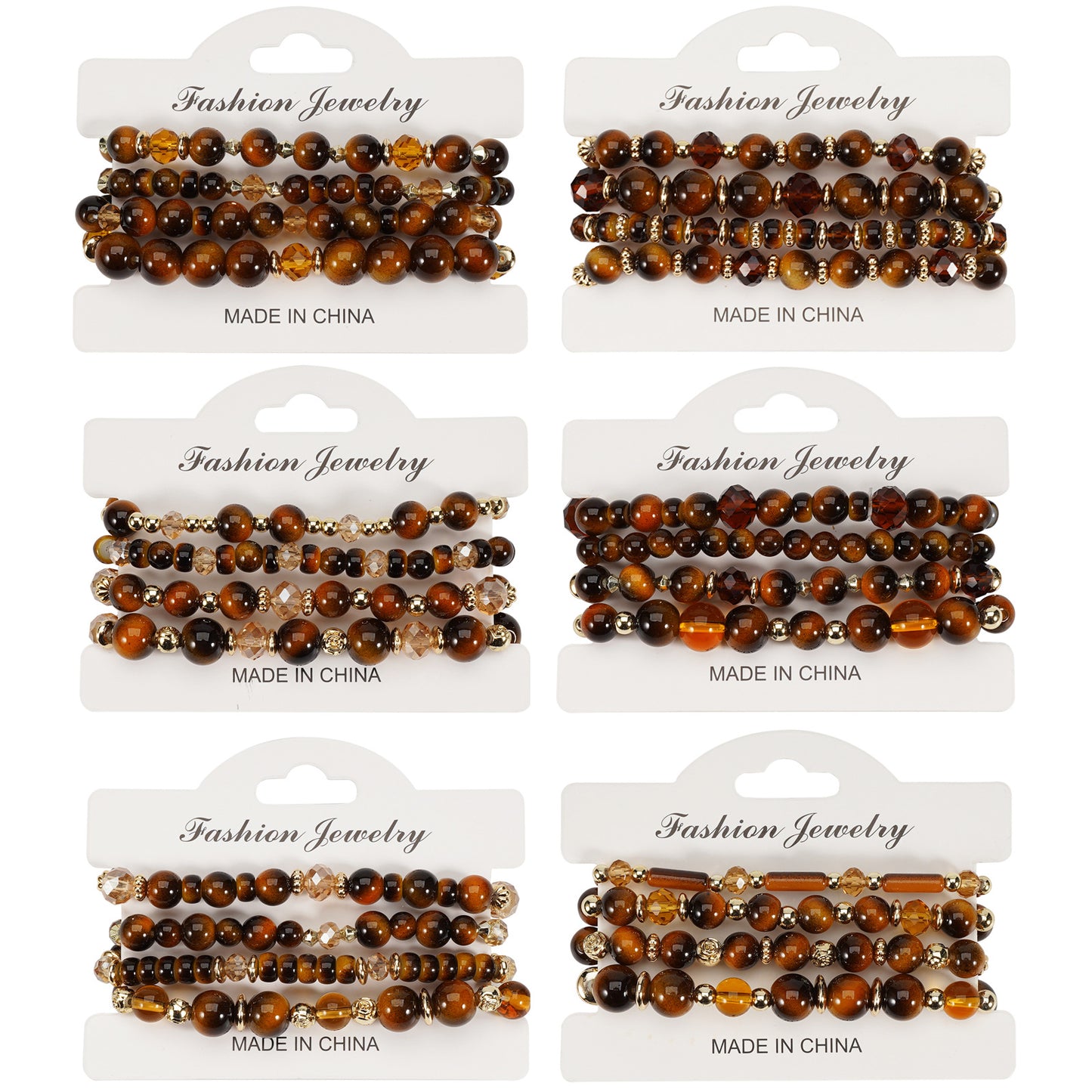 Women's & Men's Imitation Tiger Eye Stone Round Beads Jade Cat Style To Bracelet