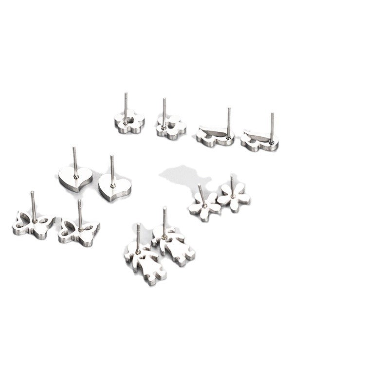 Clear Face Stainless Steel Personality Fashion Earrings