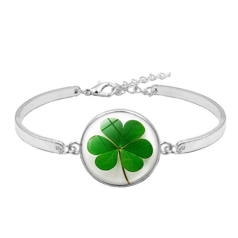 Lucky Four-leaf Clover Time Stone Female Gift Bracelets