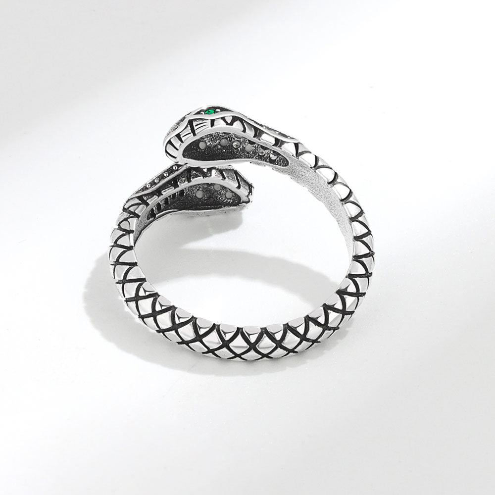 Retro Female Opening Adjustable Double-headed Snake Rings