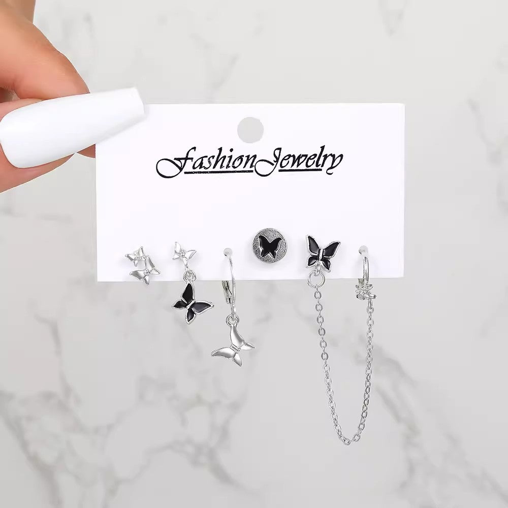 Sweet Cool Asymmetric Design Premium Light Luxury Temperament Ear Earrings