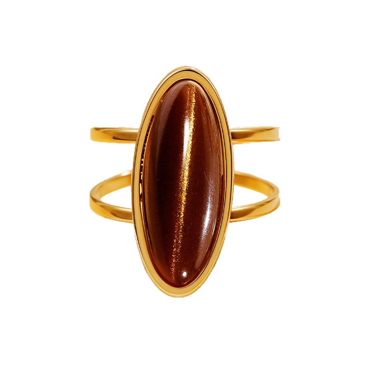 Steel Personality Retro Geometric Gemstone Multiple Colors Rings