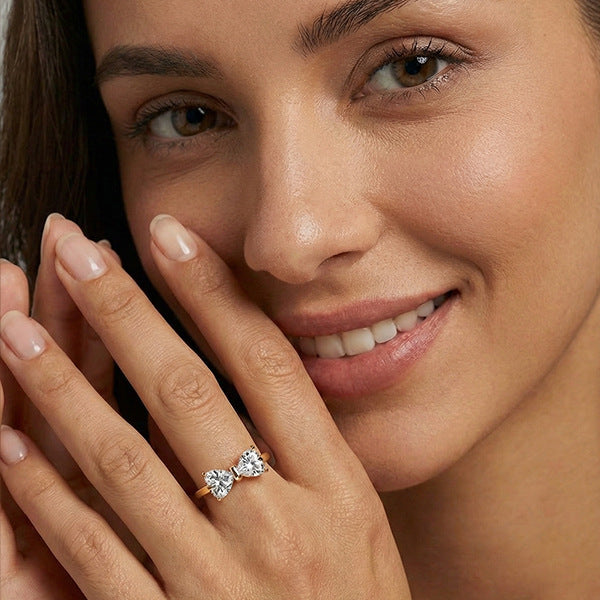 Tie Couple Gold High Craft Zircon Ring