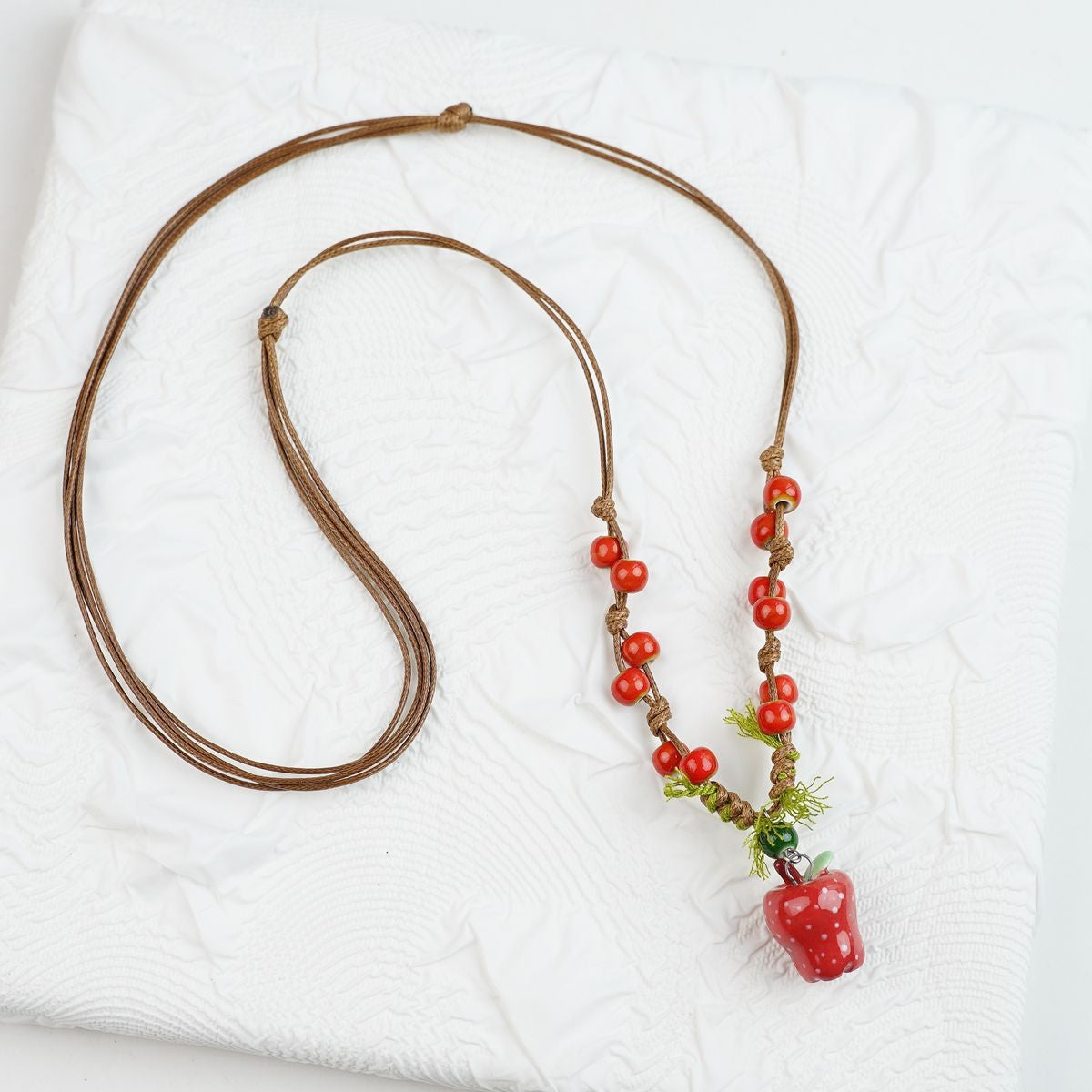 Peace Fu National Fashion Vintage Ceramic Female Longevity Necklaces