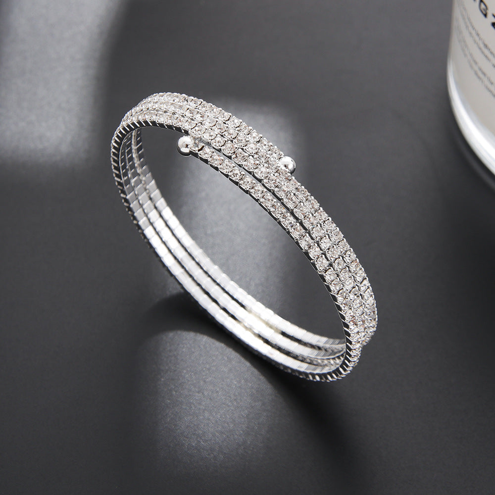 Women's Steel Wire Elastic Fashion Simple Rhinestone Bracelet