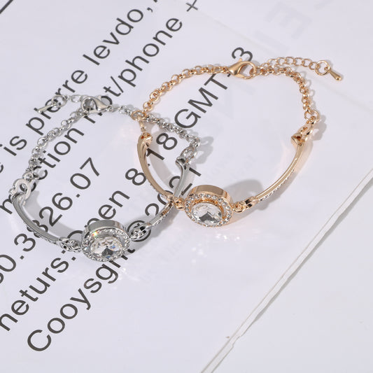 Bracelets en diamant nobles et simples pour femmes, ornement à la mode