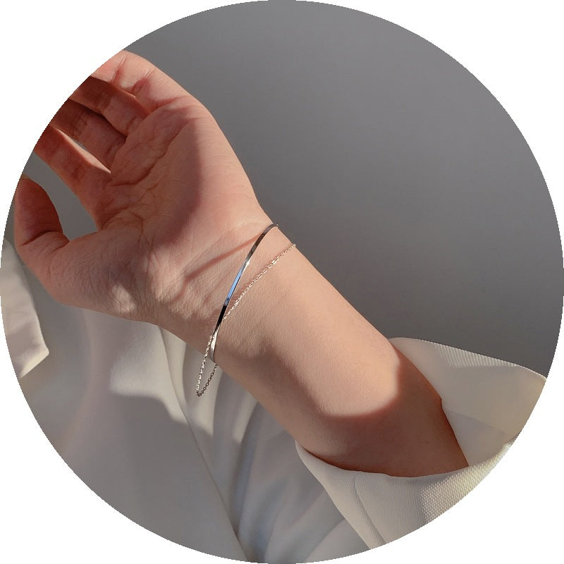 Bracelets de haute qualité à chaîne brillante Sier, conception de niche simple