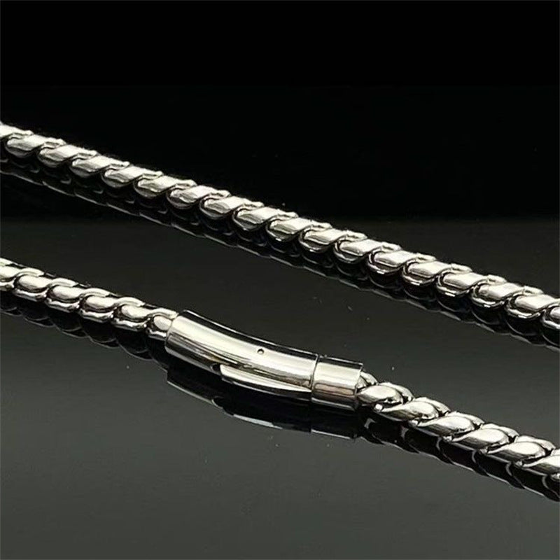 Men's Twisted Scale Keel Titanium Steel Domineering Stainless Necklace