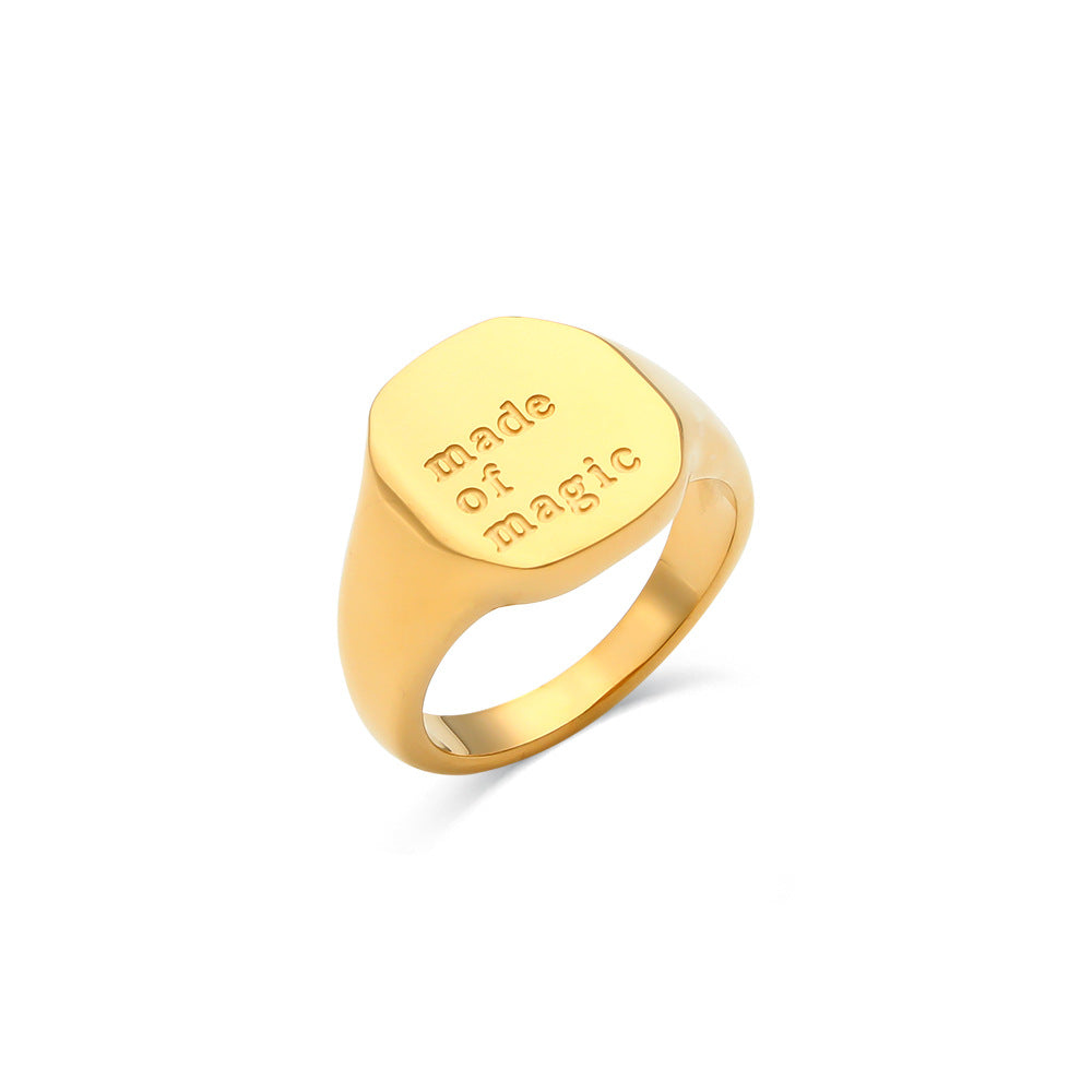 Women's Letters Special Interest Light Luxury Fashion Ring