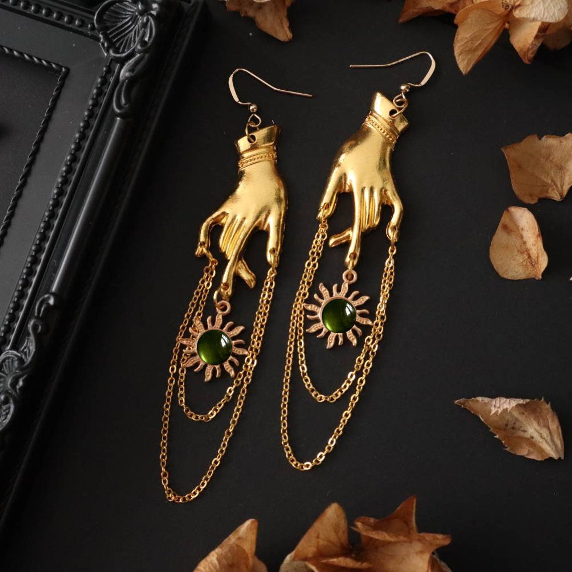 Versatile Attractive Graceful Gold Sun Hanging Earrings