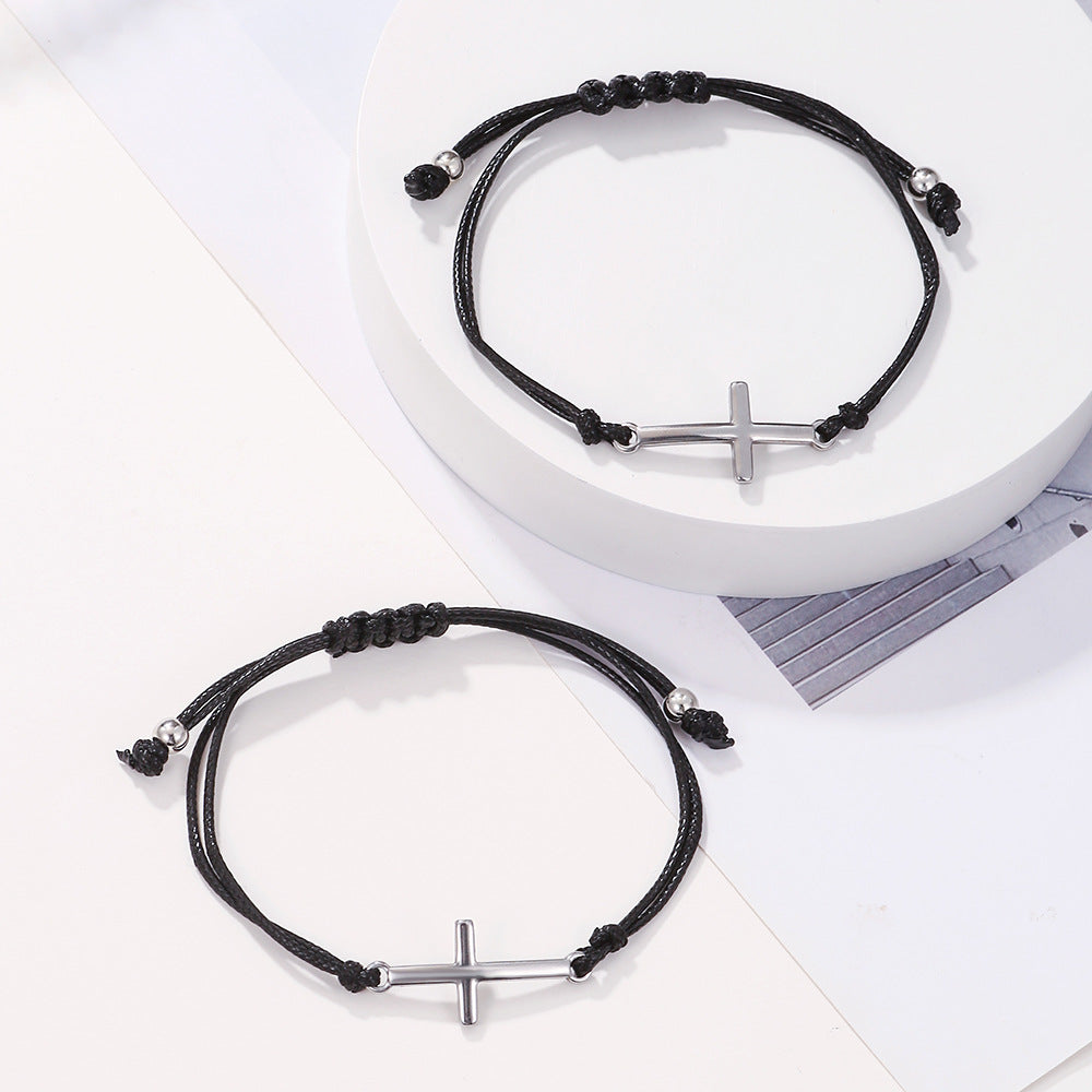 Bracelets créatifs personnalisés à étagère croisée en acier inoxydable