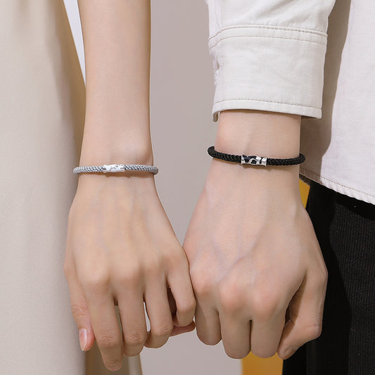 Bracelets couple femme, homme et petit prince et rose