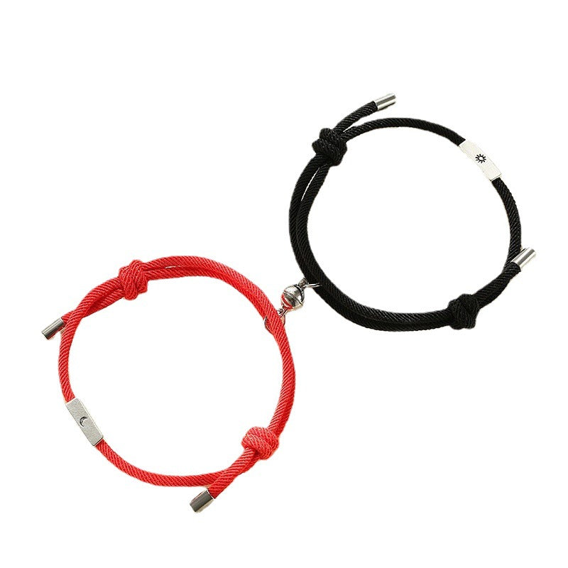 Couple paire de bracelets rétro simples à aspiration magnétique