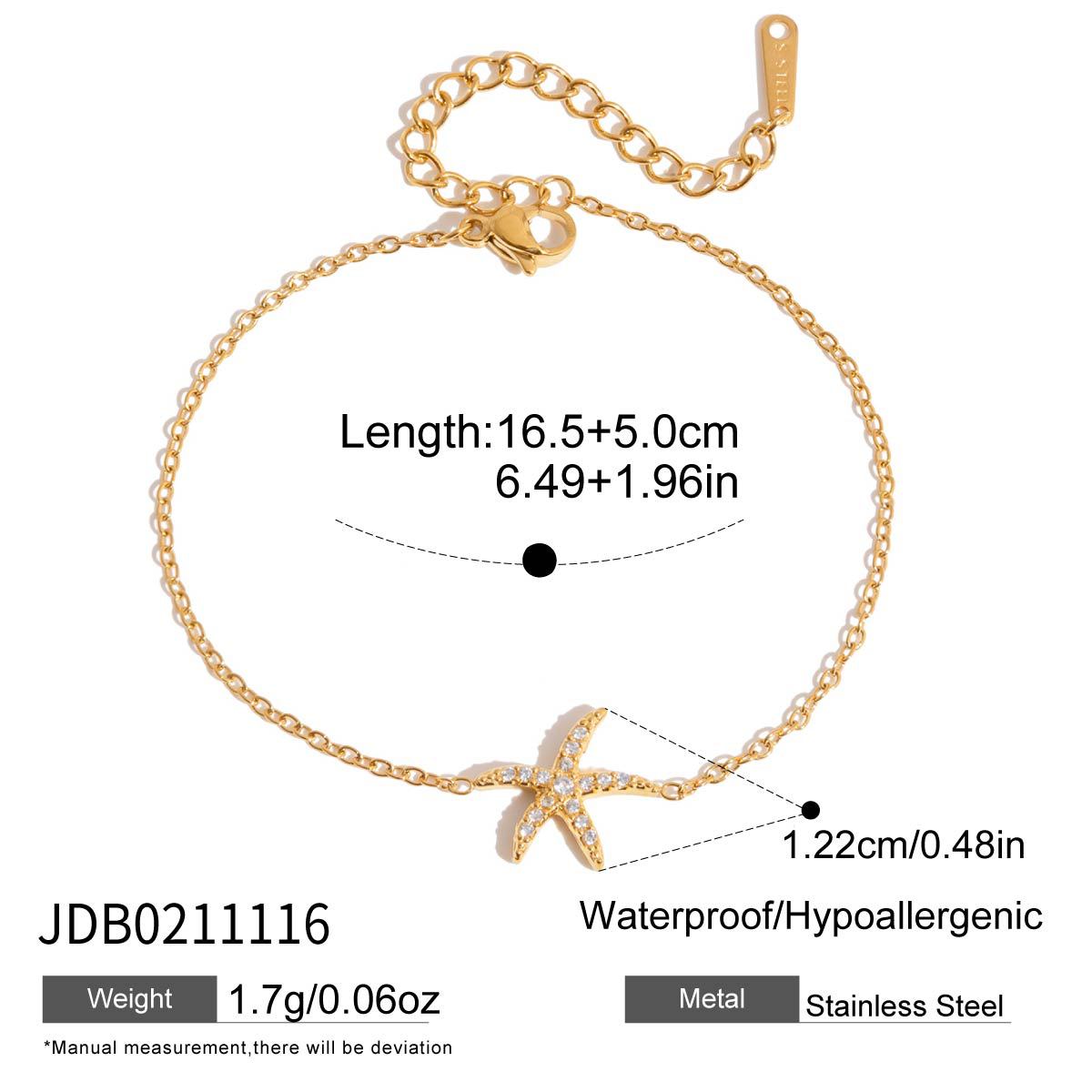 Gold Stainless Steel Zircon Marine Light Luxury High Sense Bracelets