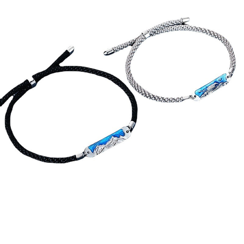 Serment Couple paire sangle de transport corde tressée Bracelets féminins