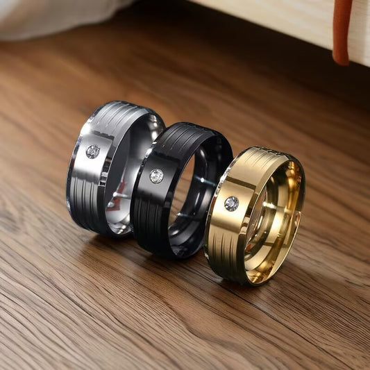 Men's Xi Yin Fashion Titanium Steel Personality Rings