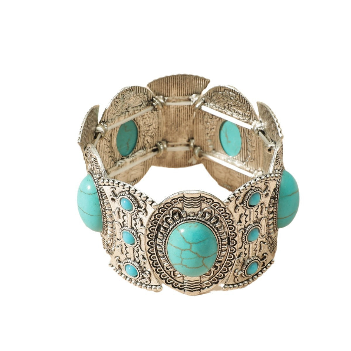 Bohemian Natural Turquoise Stretch Female Retro Bracelets