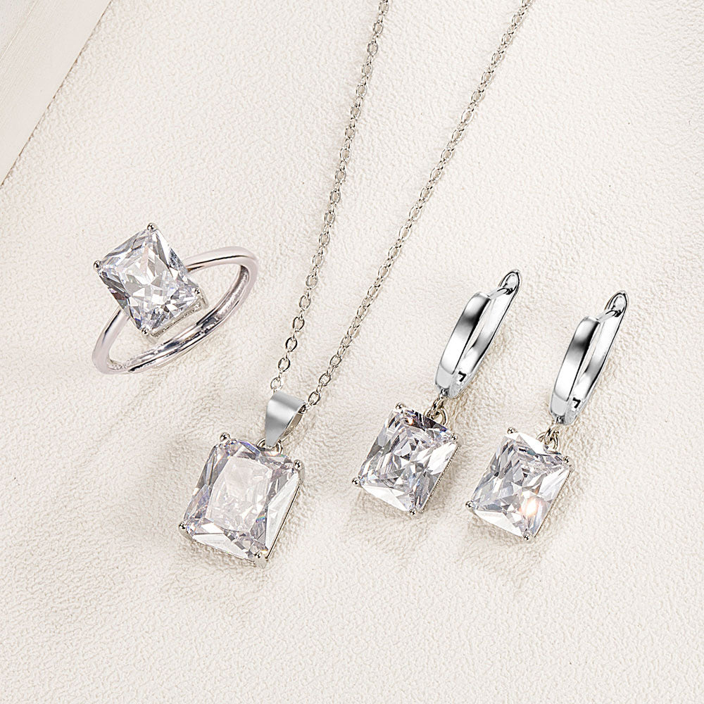 Romantic Fashion Rectangular Female Personality Square Ear Necklaces