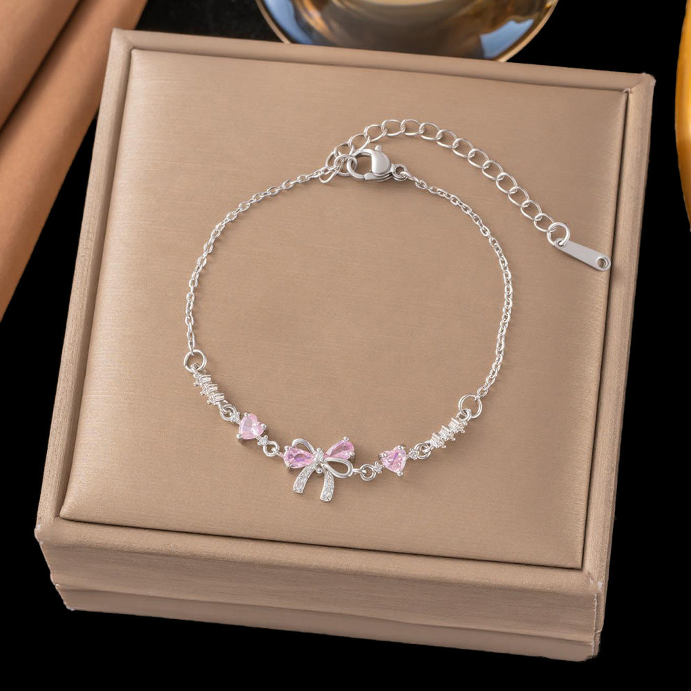 Bow Female Design Zircon High Sense Fashionable Bracelets