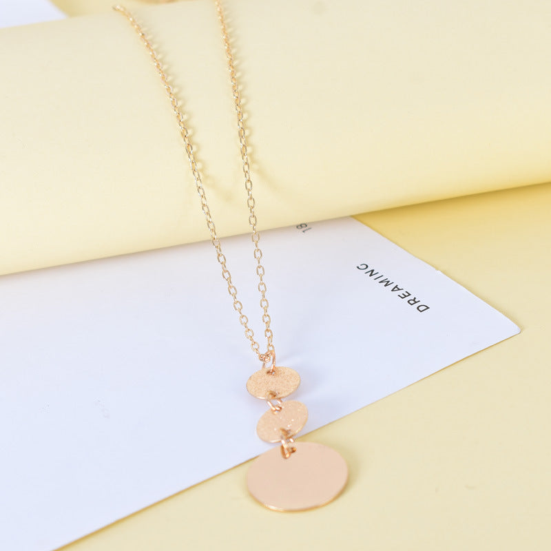 European Fashionable Round Sequin Female Personality Creative Clavicle Necklace