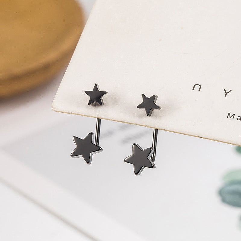 Black Star Ear Trendy Female Dark Summer Niche Earrings