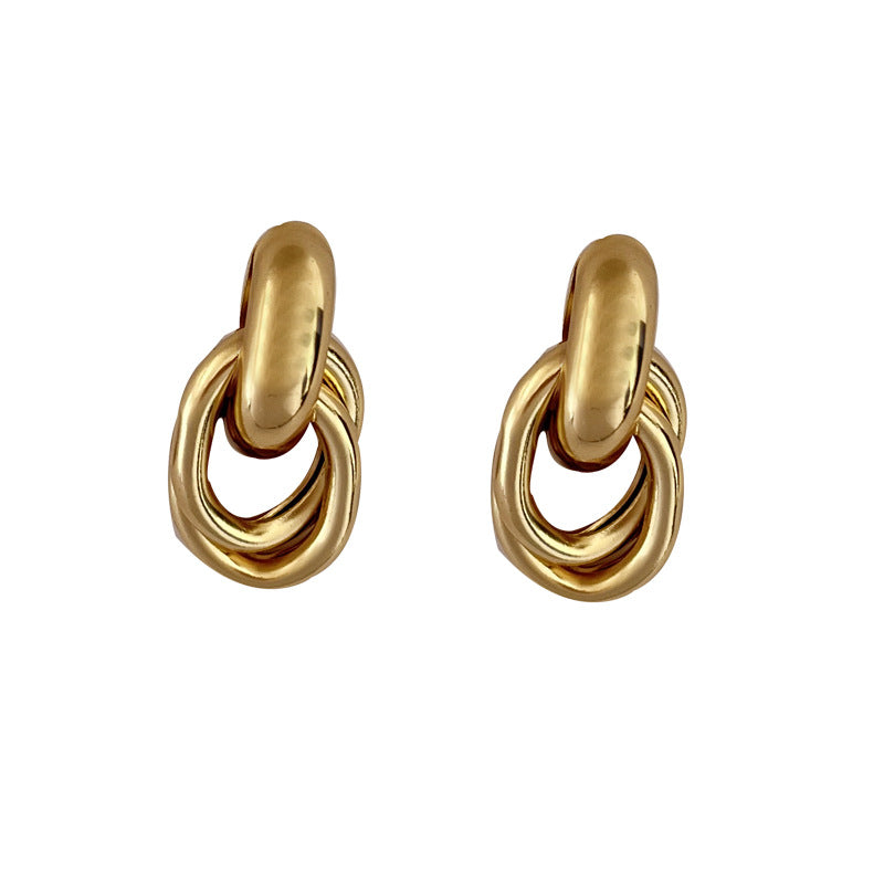 Geometric Simple Hollow Fashion Metal Texture Earrings