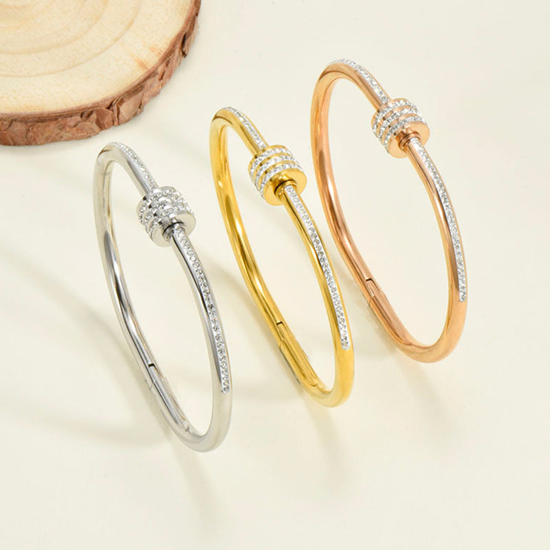 Titanium Steel Small Waist Rose Gold Bracelets