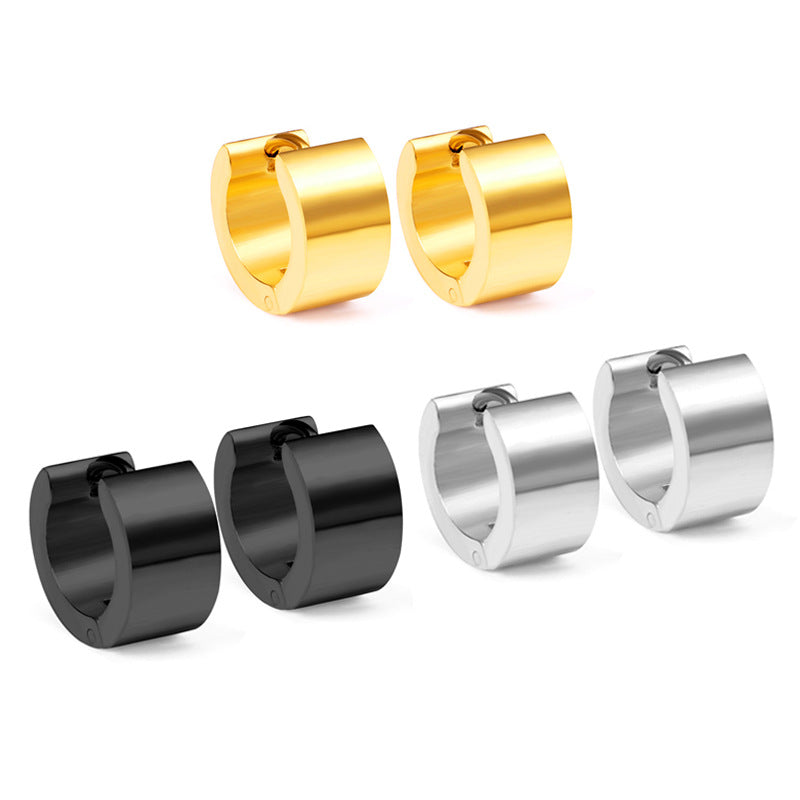 Men's Ear Clip Fine Polished Glossy Stainless Steel Eardrop Female Fashionable Earrings