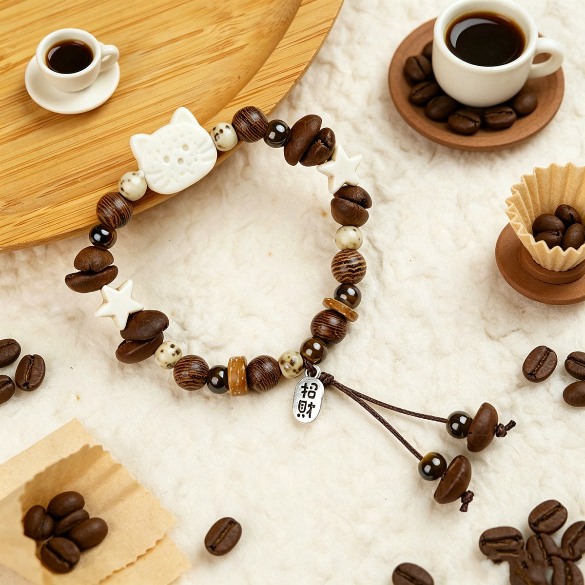 Women's Ceramic Coffee Beans Refreshing High-grade Chinese Bracelets