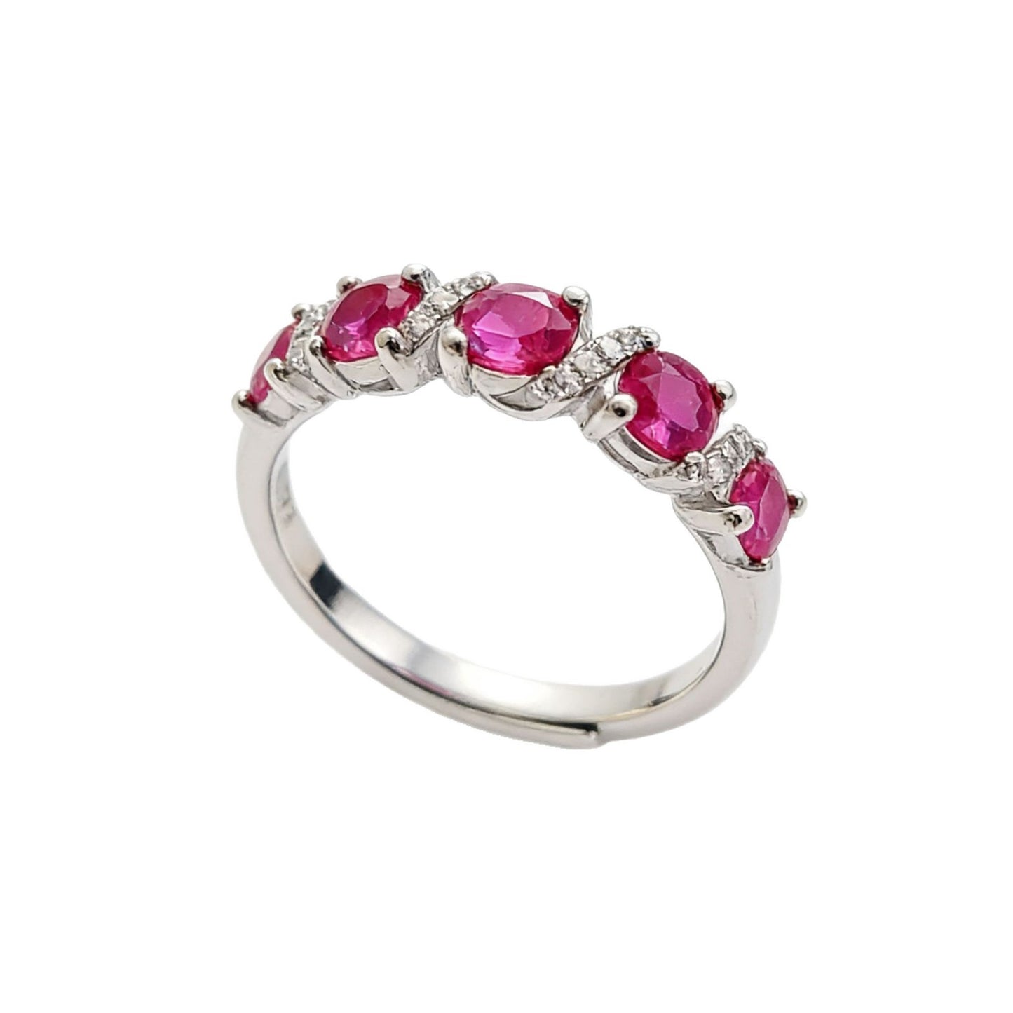 Women's Light Luxury Simulation Ruby Sapphire Open Mouth Stackable Fashion Twisted Rings