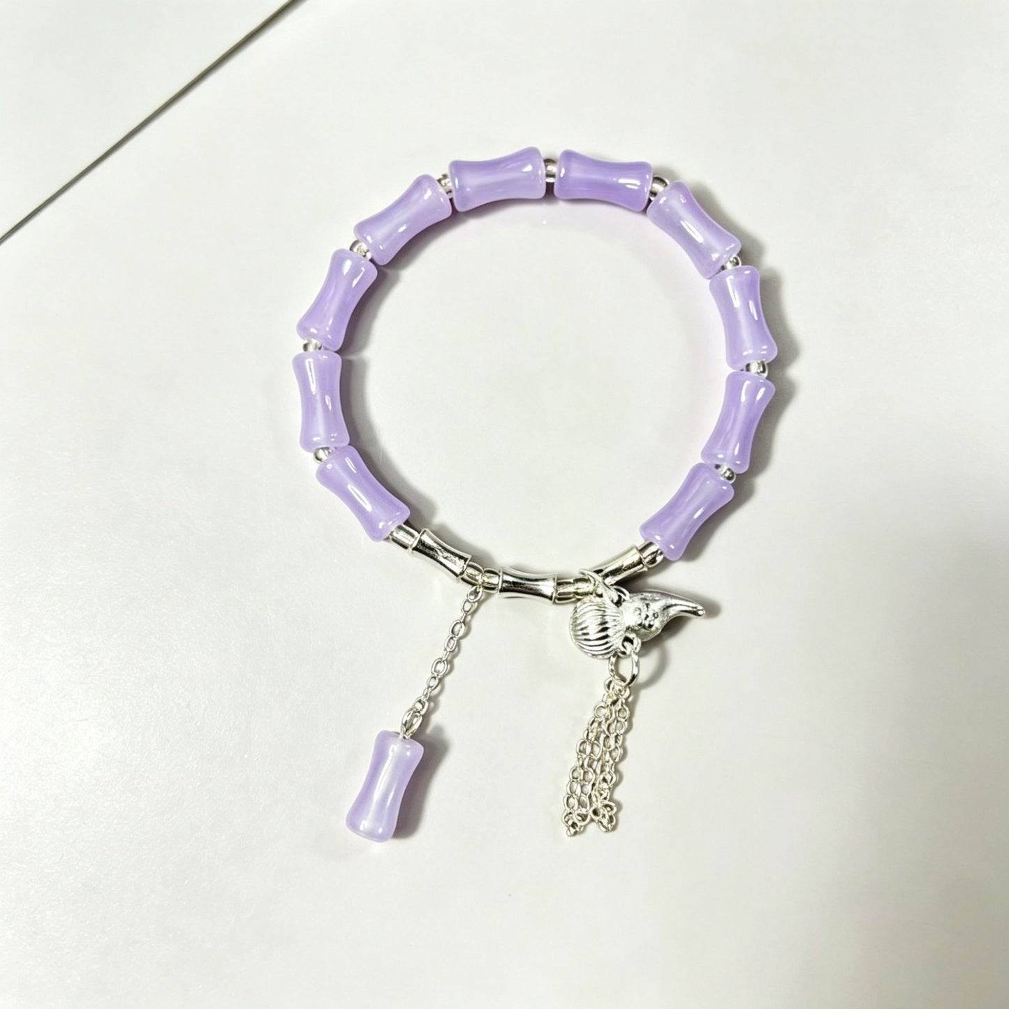 Beaded Single Circle Bamboo Tassel Couple High Bracelets
