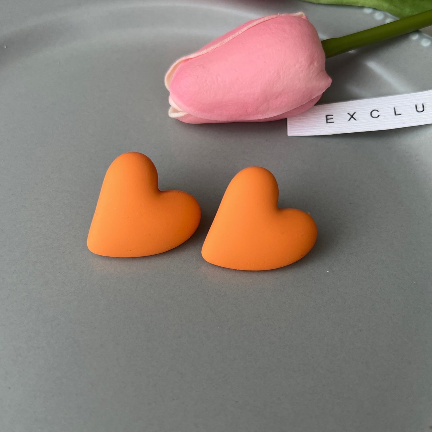 Ear Spray Paint Acrylic White Simple Stud Earrings