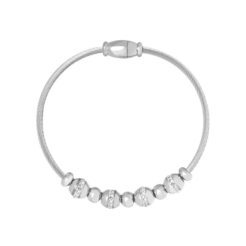 Bracelets rétro en forme de cœur pour femmes, pendentif en acier titane plaqué or